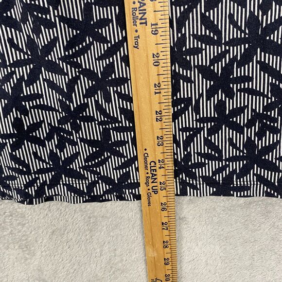 Lands End Shirt Womens Medium Polo Blue Floral Zip Short Sleeve Cotton - Picture 3 of 8